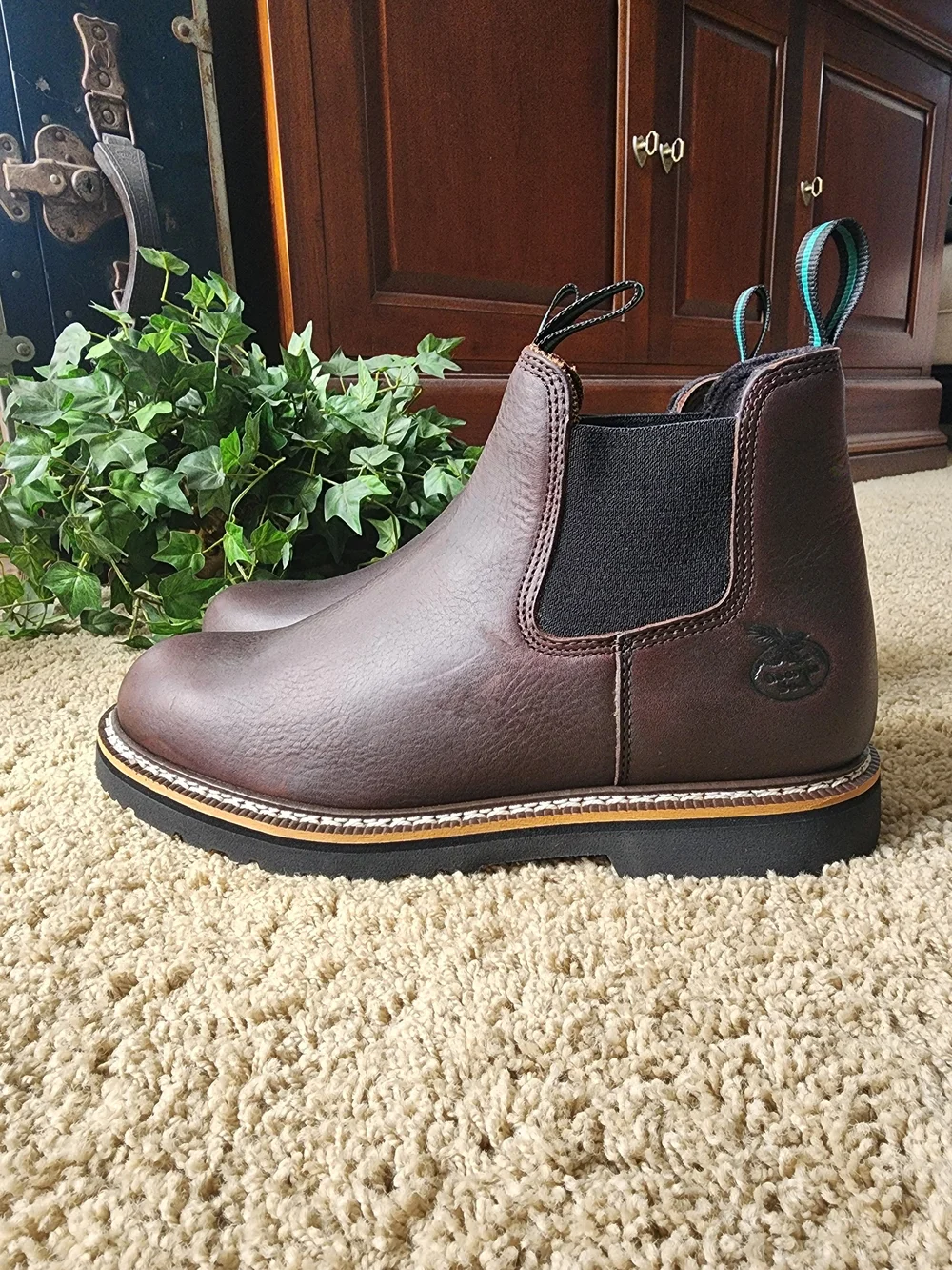 Georgia Boot Brown Leather Chukka Work Boots